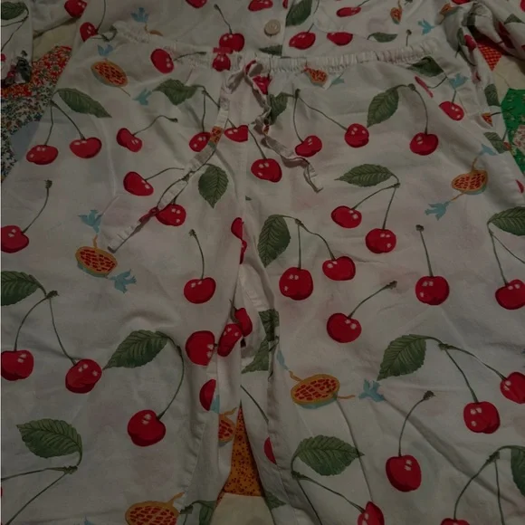 Nick & Nora White Button-Up with Red Cherry Print - Picture 6 of 8